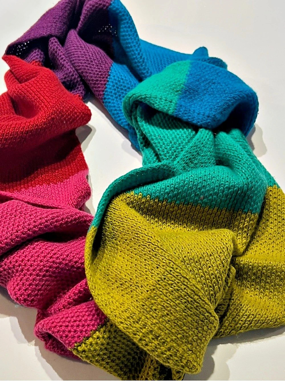 Acrylic knit infinity scarf, J.Jill, multicolor colorblock